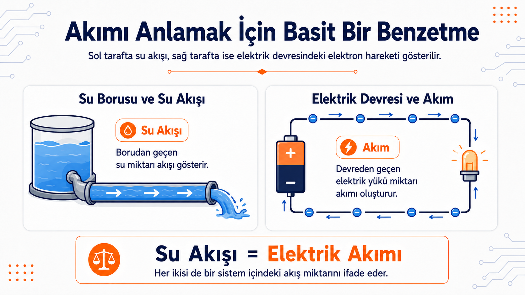 Akımı anlamak için su akışı benzetmesi
